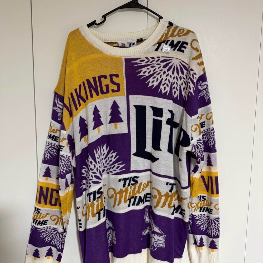 Vikings and Miller Lite Graphic Sweater